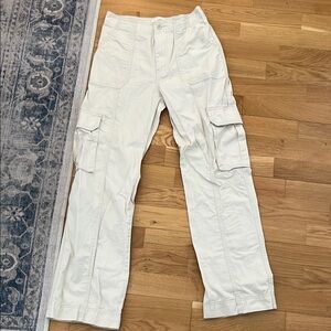 Abercrombie & Fitch Cream Trousers with Straight Leg Design